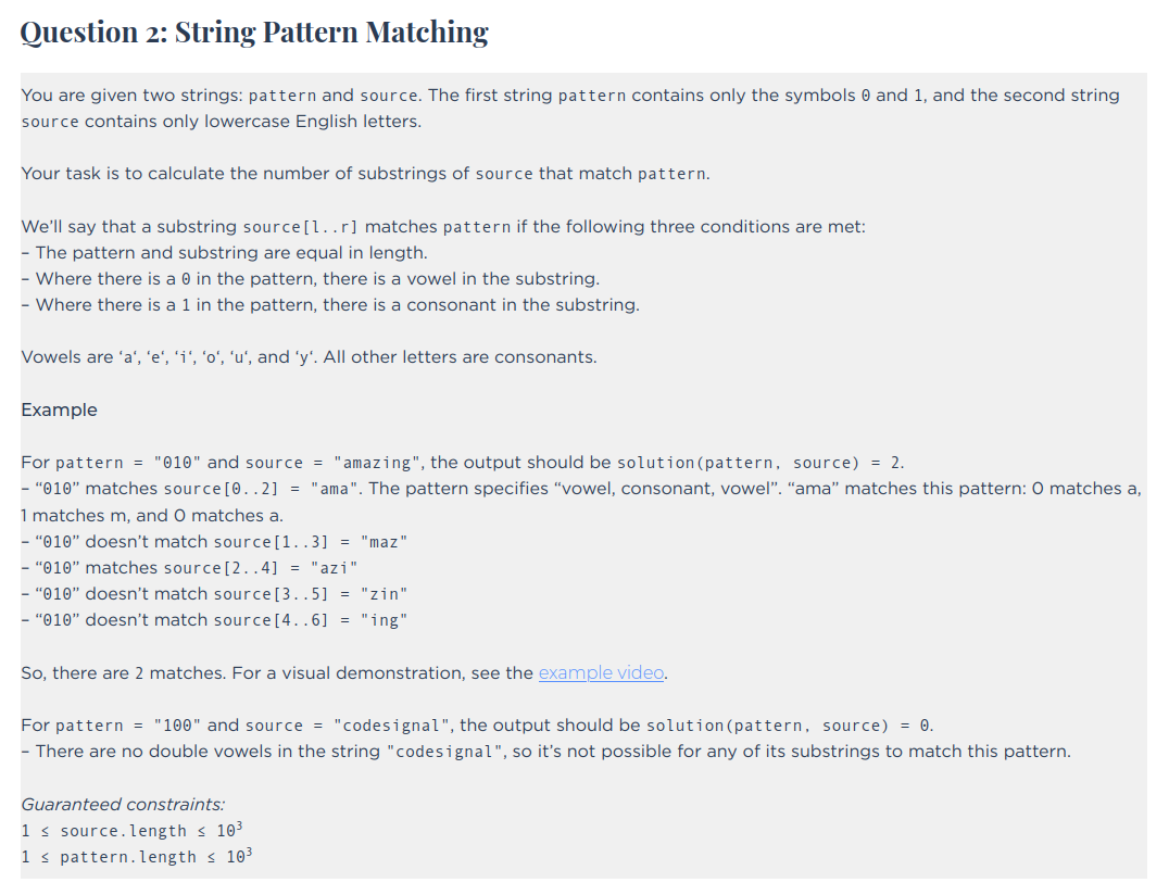 CodeSignal - Pattern Matching