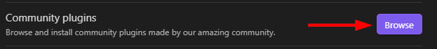 Browse community plugins button