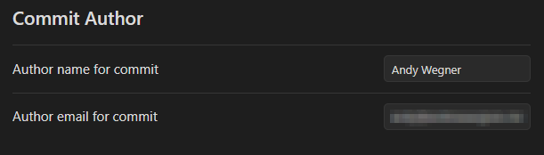 Commit Author information
