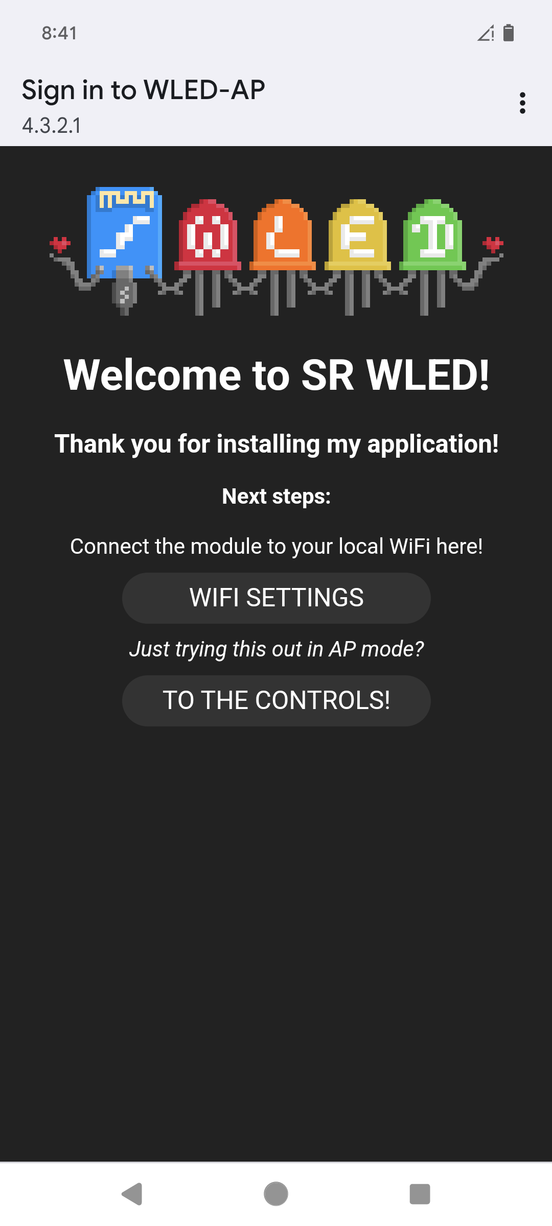 WLED install page